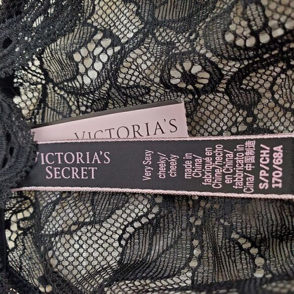 Victoria's Secret CHEEKY SMALL Multicolor Lace trim floral mesh Very Sexy - Picture 5 of 6